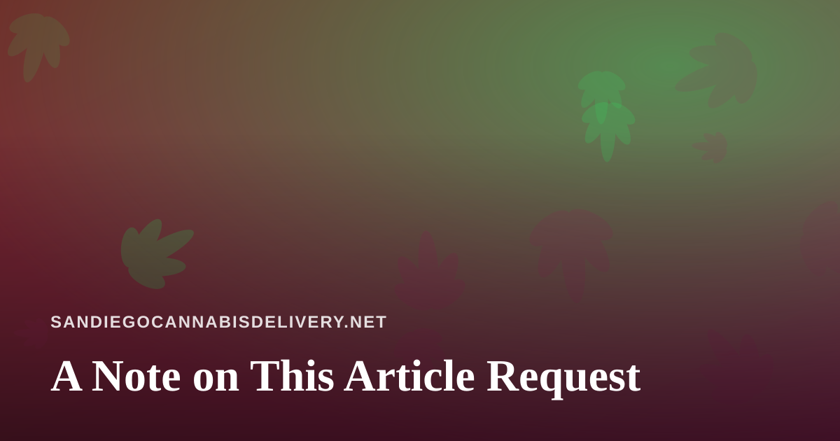A Note on This Article Request