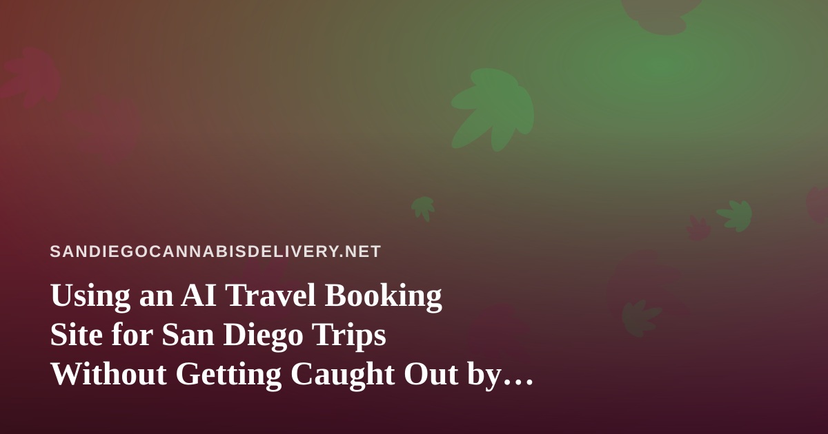 Using an AI Travel Booking Site for San Diego Trips Without Getting Caught Out by Cannabis Rules