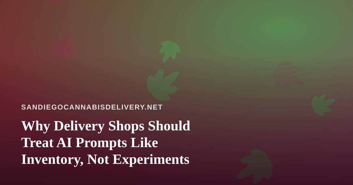 Why Delivery Shops Should Treat AI Prompts Like Inventory, Not Experiments