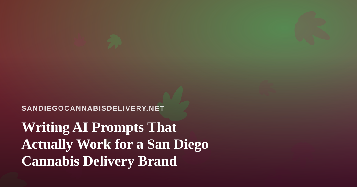 Writing AI Prompts That Actually Work for a San Diego Cannabis Delivery Brand
